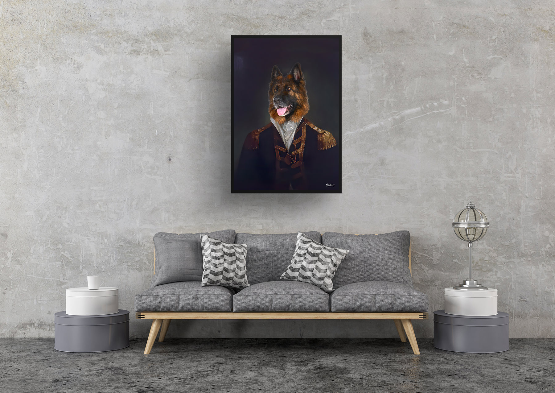 The Commander - Renaissance Dog portrait from photo - Framed & un-framed print 8 The Commander - Renaissance Dog portrait from photo - Framed & un-framed print - Image 6