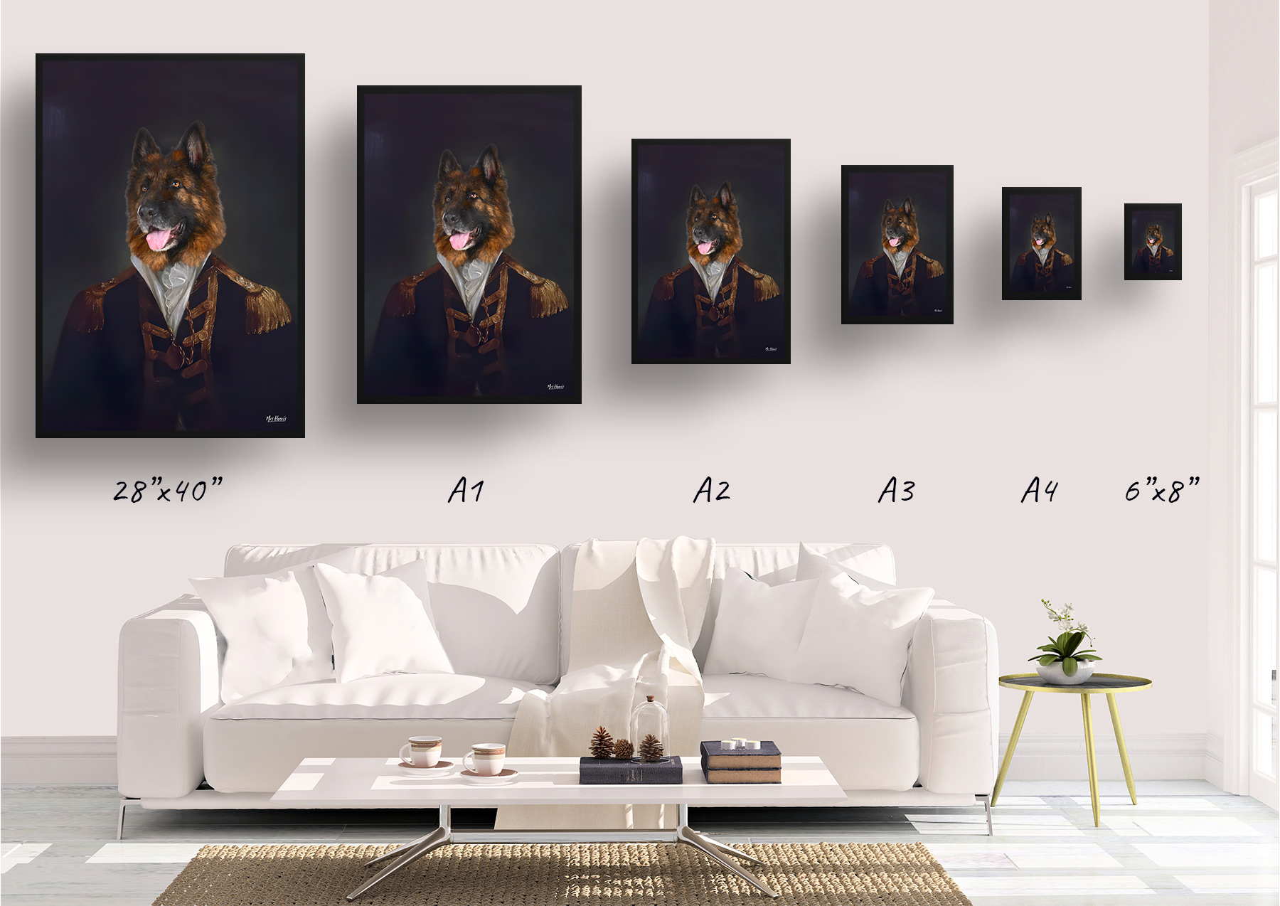 The Commander - Renaissance Dog portrait from photo - Framed & un-framed print 10 The Commander - Renaissance Dog portrait from photo - Framed & un-framed print - Image 8