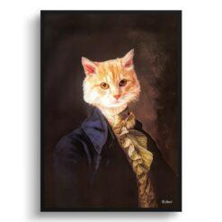 The Count - Renaissance Cat portrait from photo - Framed & un-framed print 12 renaissance portraits count cat print front view white