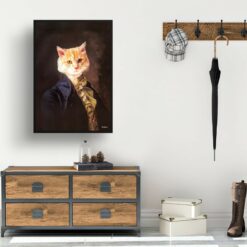 The Count - Renaissance Cat portrait from photo - Framed & un-framed print 13 renaissance portraits count cat print hall