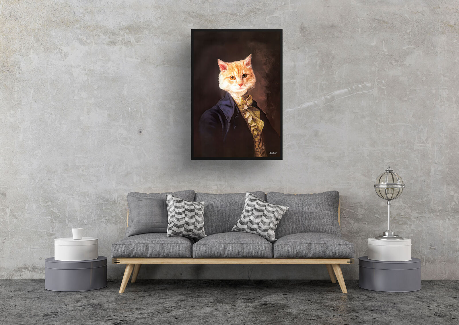 The Count - Renaissance Cat portrait from photo - Framed & un-framed print 8 The Count - Renaissance Cat portrait from photo - Framed & un-framed print - Image 6