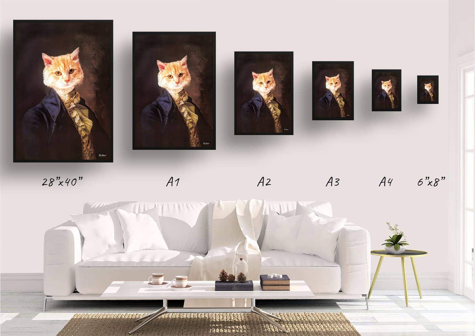 The Count - Renaissance Cat portrait from photo - Framed & un-framed print 10 The Count - Renaissance Cat portrait from photo - Framed & un-framed print - Image 8