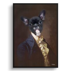 The Count - Renaissance Dog portrait from photo - Framed & un-framed print 12 renaissance portraits count dog print front view white