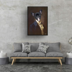 The Count - Renaissance Dog portrait from photo - Framed & un-framed print 15 renaissance portraits count dog print living room
