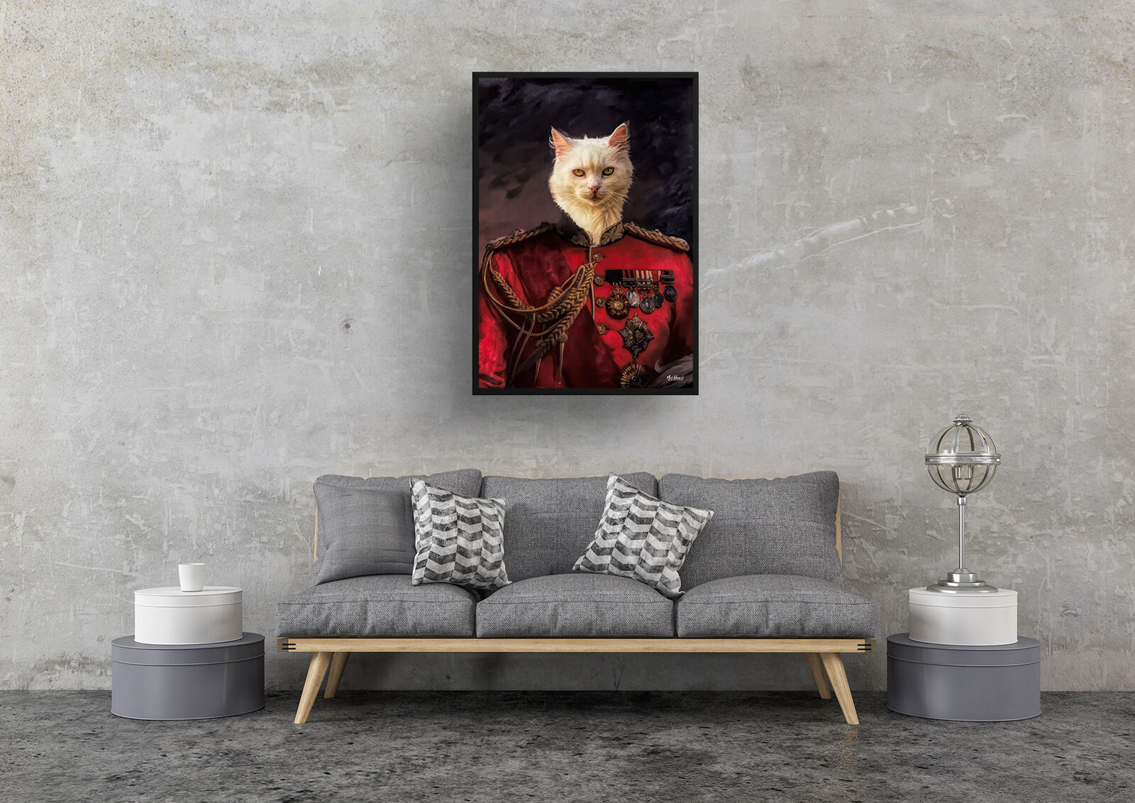 The Imperialist - Renaissance Cat portrait from photo - Framed & un-framed print 8 The Imperialist - Renaissance Cat portrait from photo - Framed & un-framed print - Image 6