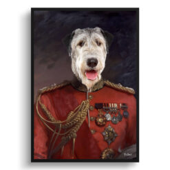 The Imperialist - Renaissance Dog portrait from photo - Framed & un-framed print 12 renaissance portraits imperialist dog print front view white