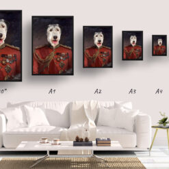 The Imperialist - Renaissance Dog portrait from photo - Framed & un-framed print 17 renaissance portraits imperialist dog print print size comparison