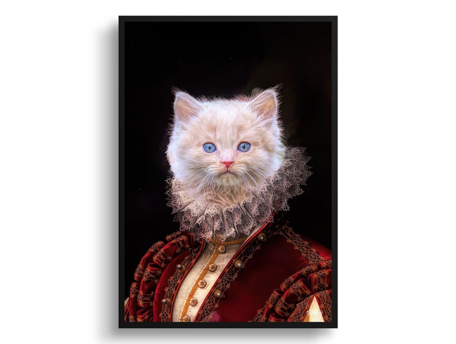 The Lady - Renaissance Cat portrait from photo - Framed & un-framed print 5 The Lady - Renaissance Cat portrait from photo - Framed & un-framed print - Image 3