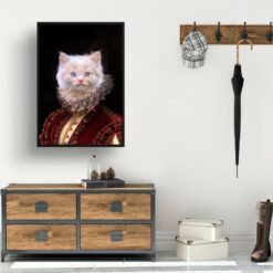The Lady - Renaissance Cat portrait from photo - Framed & un-framed print 13 renaissance portraits lady cat print hall