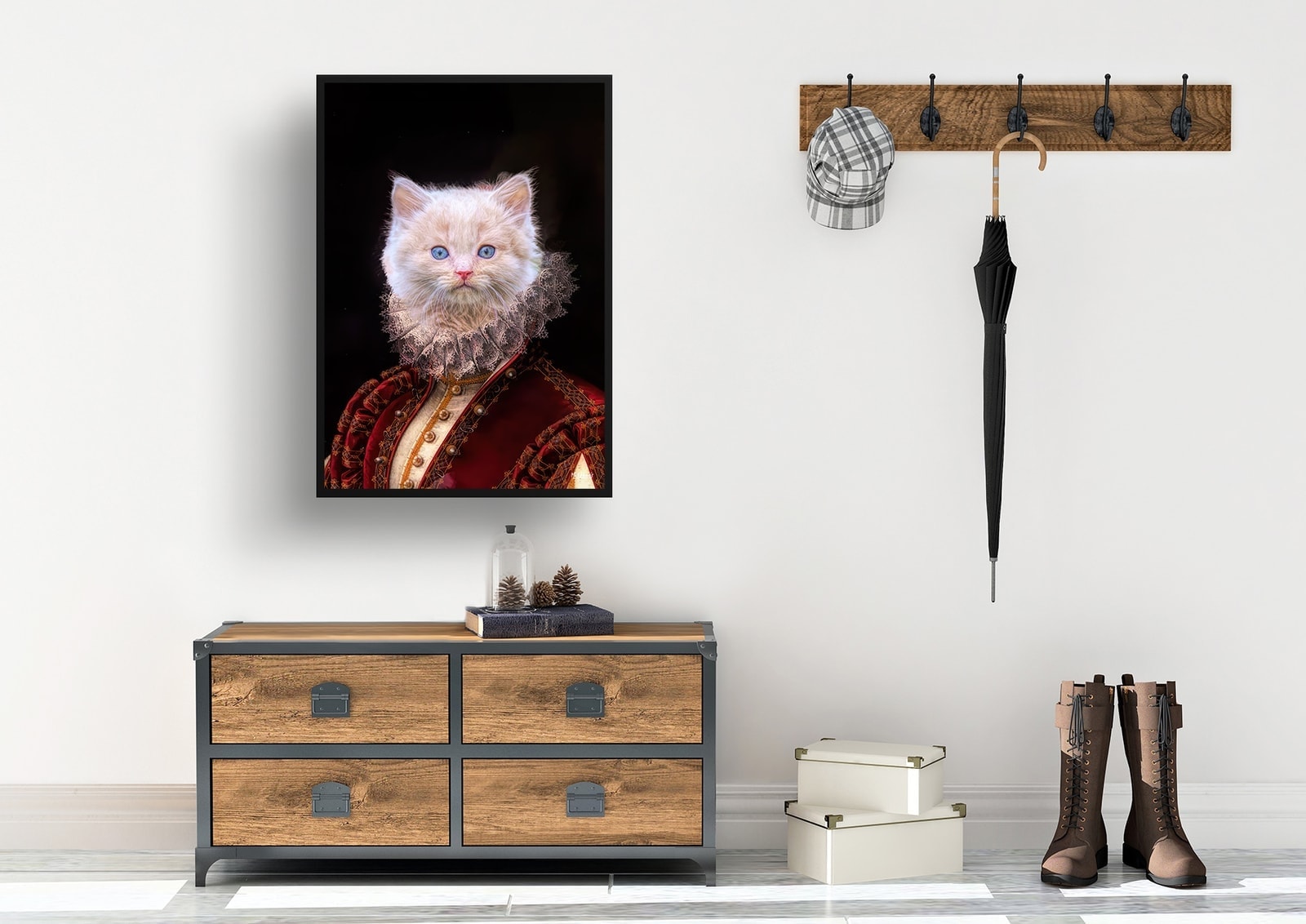 The Lady - Renaissance Cat portrait from photo - Framed & un-framed print 6 The Lady - Renaissance Cat portrait from photo - Framed & un-framed print - Image 4
