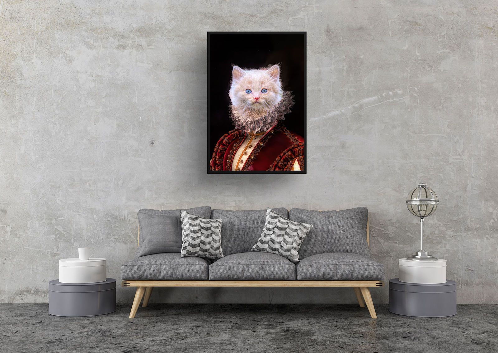 The Lady - Renaissance Cat portrait from photo - Framed & un-framed print 8 The Lady - Renaissance Cat portrait from photo - Framed & un-framed print - Image 6