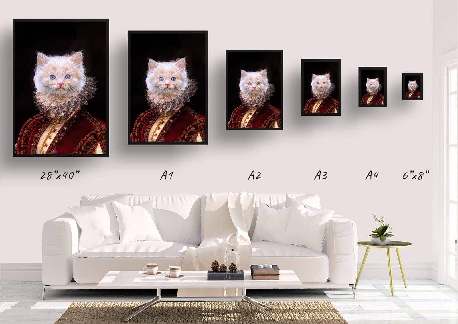 The Lady - Renaissance Cat portrait from photo - Framed & un-framed print 10 The Lady - Renaissance Cat portrait from photo - Framed & un-framed print - Image 8