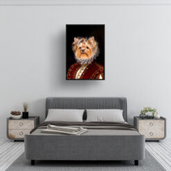 The Lady - Renaissance Dog portrait from photo - Framed & un-framed print 11 renaissance portraits lady dog print bedroom
