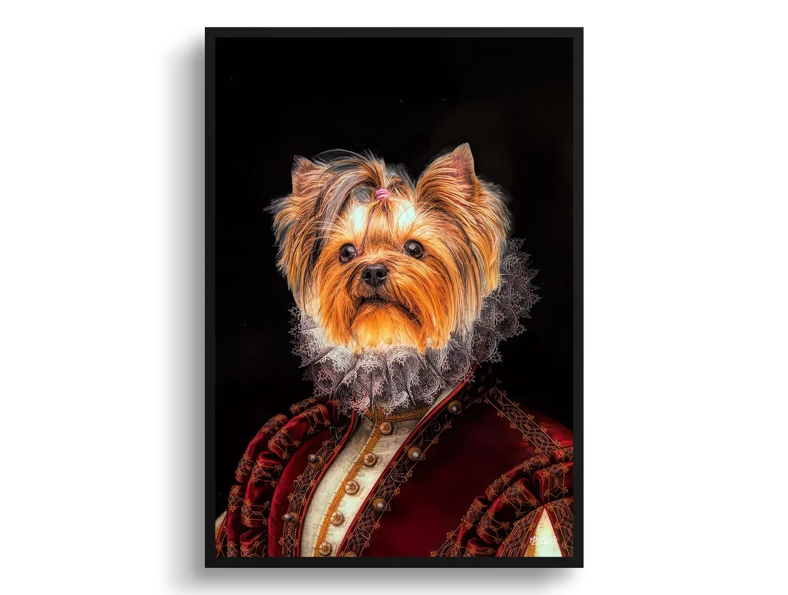 The Lady - Renaissance Dog portrait from photo - Framed & un-framed print 5 The Lady - Renaissance Dog portrait from photo - Framed & un-framed print - Image 3