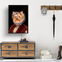 The Lady - Renaissance Dog portrait from photo - Framed & un-framed print 13 renaissance portraits lady dog print hall