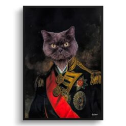 The Nelson - Renaissance Cat portrait from photo - Framed & un-framed print 12 renaissance portraits nelson cat print front view white