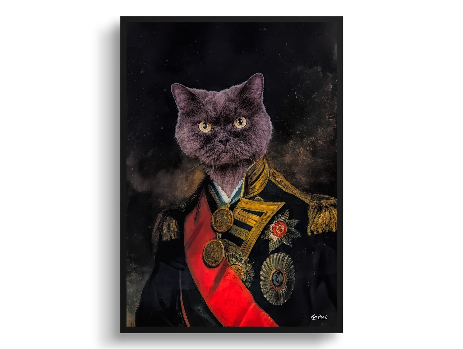 The Nelson - Renaissance Cat portrait from photo - Framed & un-framed print 5 The Nelson - Renaissance Cat portrait from photo - Framed & un-framed print - Image 3