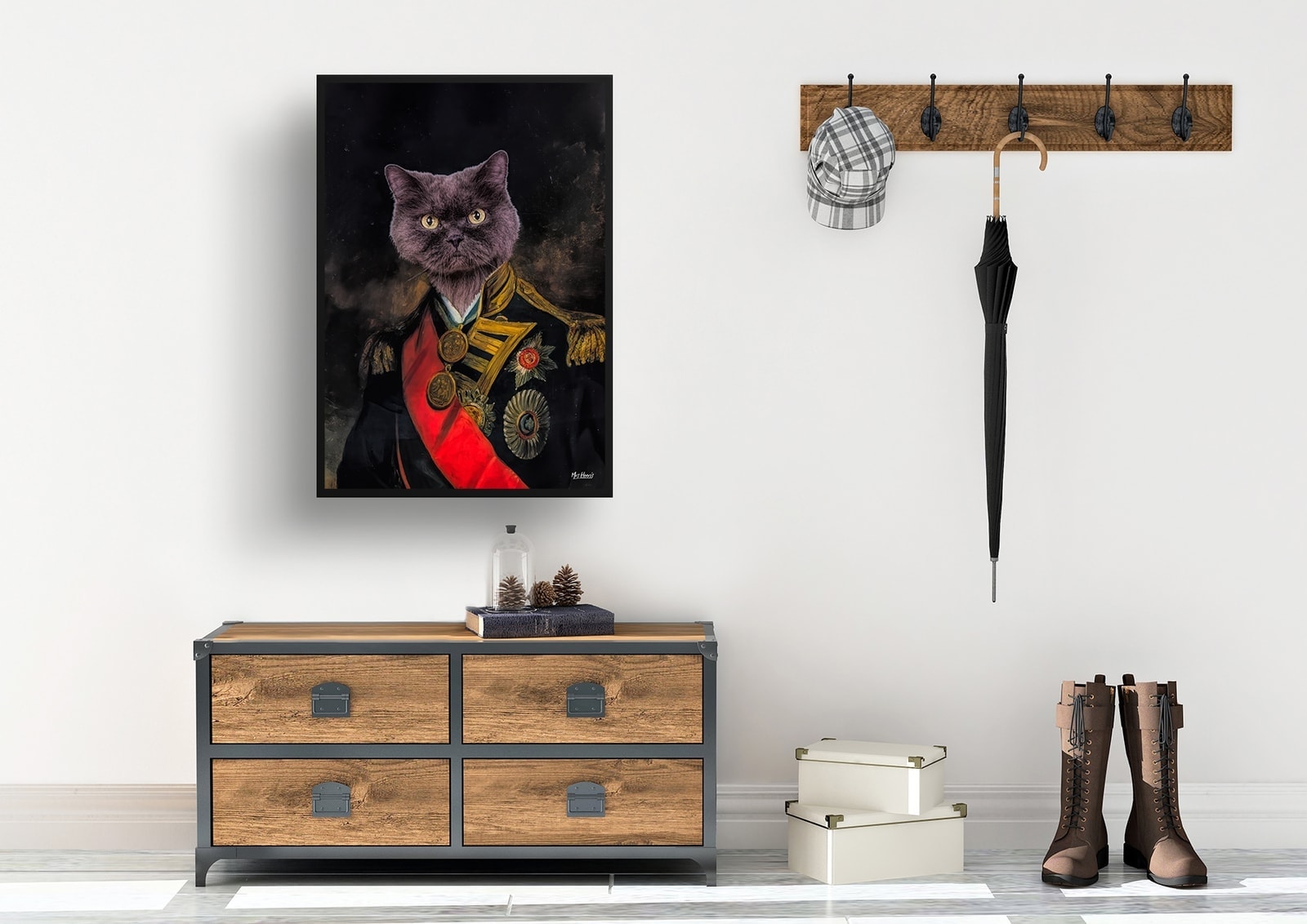 The Nelson - Renaissance Cat portrait from photo - Framed & un-framed print 6 The Nelson - Renaissance Cat portrait from photo - Framed & un-framed print - Image 4