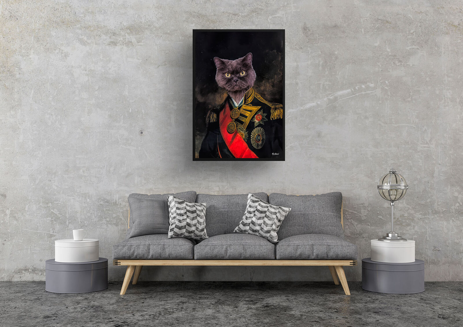 The Nelson - Renaissance Cat portrait from photo - Framed & un-framed print 8 The Nelson - Renaissance Cat portrait from photo - Framed & un-framed print - Image 6
