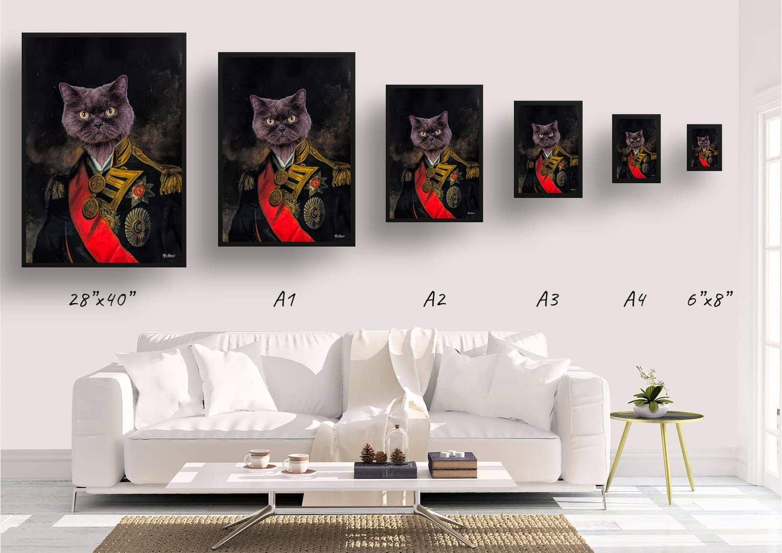 The Nelson - Renaissance Cat portrait from photo - Framed & un-framed print 10 The Nelson - Renaissance Cat portrait from photo - Framed & un-framed print - Image 8