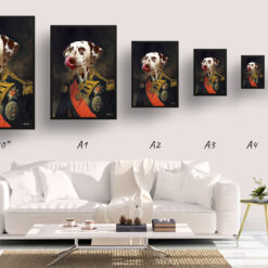 The Nelson - Renaissance Dog portrait from photo - Framed & un-framed print 18 renaissance portraits nelson dog print print size comparison