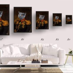 renaissance portraits prince cat print print size comparison