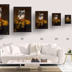 The Prince - Renaissance Dog portrait from photo - Framed & un-framed print 17 renaissance portraits prince dog print print size comparison