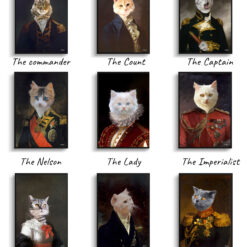 Double Renaissance Cat portrait from photo - Framed & un-framed print 16 The renaissance collection cats