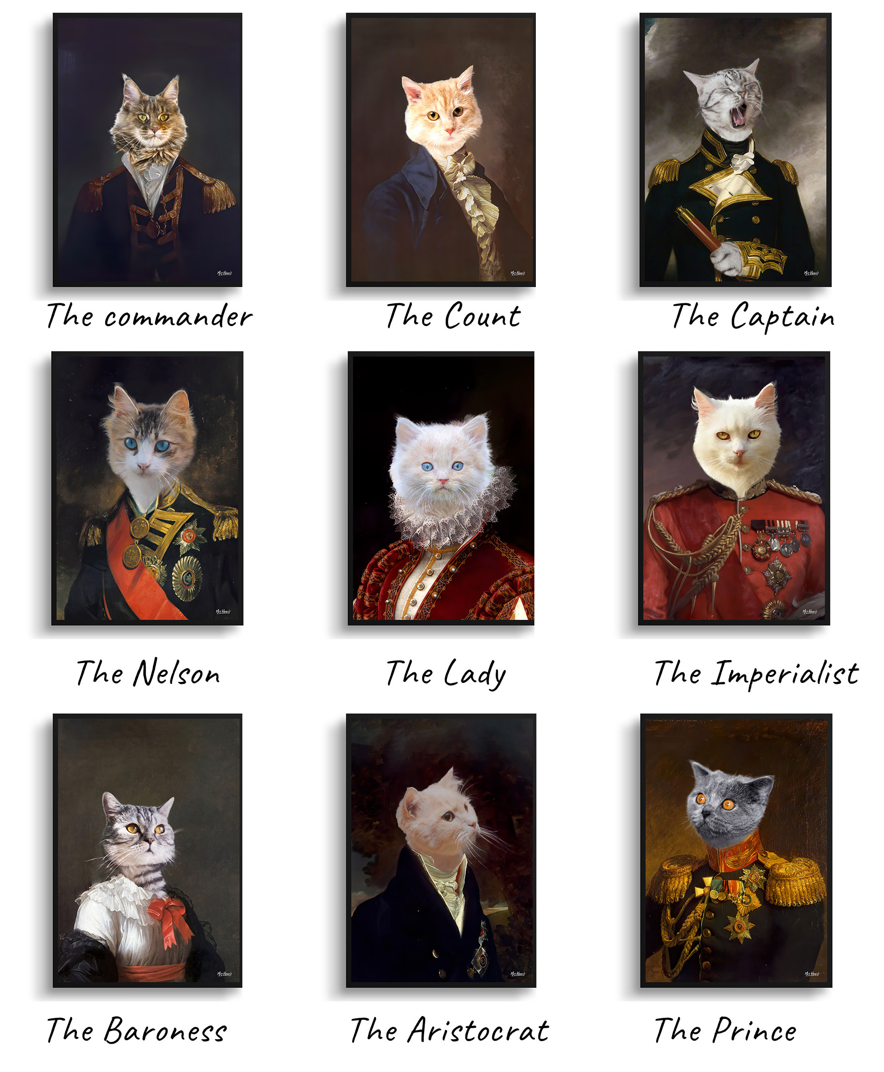 Double Renaissance Cat portrait from photo - Framed & un-framed print 9 Double Renaissance Cat portrait from photo - Framed & un-framed print - Image 8