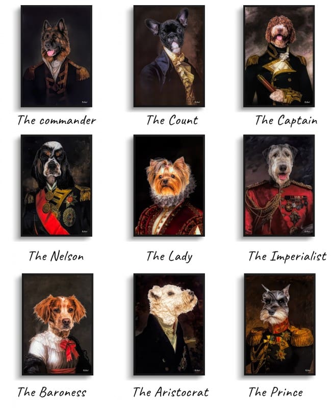 Double Renaissance Dog portrait from photo - Framed & un-framed print 15 The renaissance collection dogs
