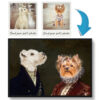 Double Renaissance Dog portrait from photo - Framed & un-framed print 1 photo to renaissance dog portrait double