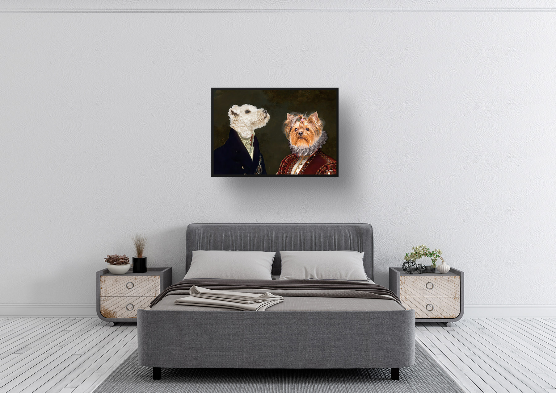 Double Renaissance Dog portrait from photo - Framed & un-framed print 3 Double Renaissance Dog portrait from photo - Framed & un-framed print - Image 2