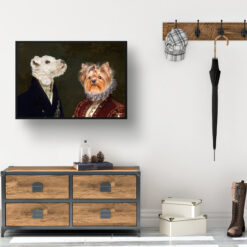 Double Renaissance Dog portrait from photo - Framed & un-framed print 10 renaissance double dog print landscape landscape framed art print 40x28 hall
