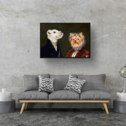 Double Renaissance Dog portrait from photo - Framed & un-framed print 11 renaissance double dog print landscape landscape framed art print 40x28 living room