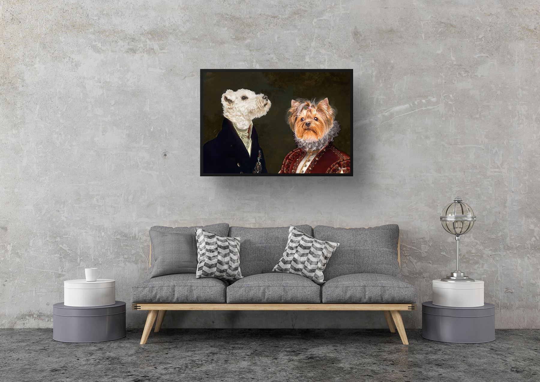 Double Renaissance Dog portrait from photo - Framed & un-framed print 5 Double Renaissance Dog portrait from photo - Framed & un-framed print - Image 4