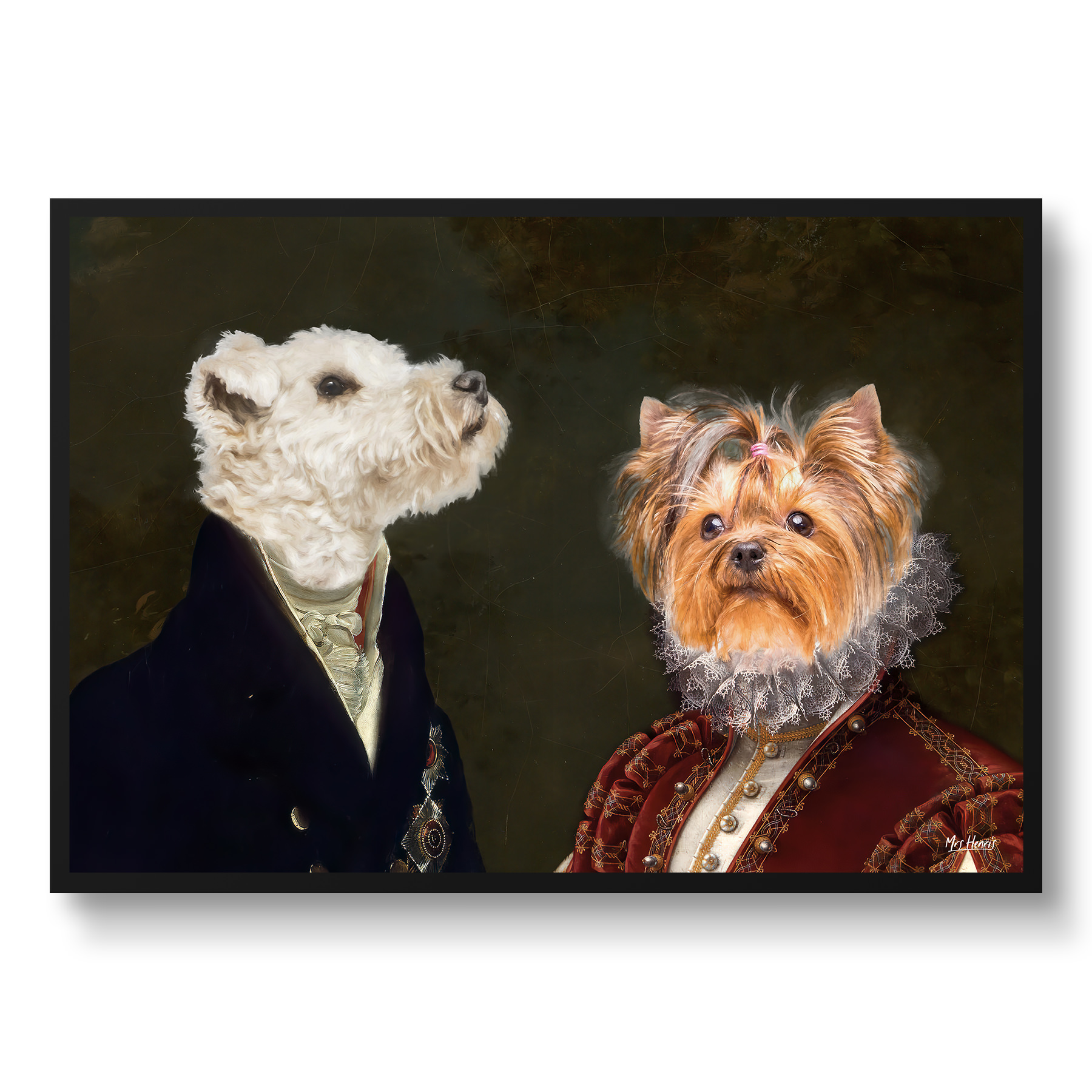 Double Renaissance Dog portrait from photo - Framed & un-framed print 7 Double Renaissance Dog portrait from photo - Framed & un-framed print - Image 6