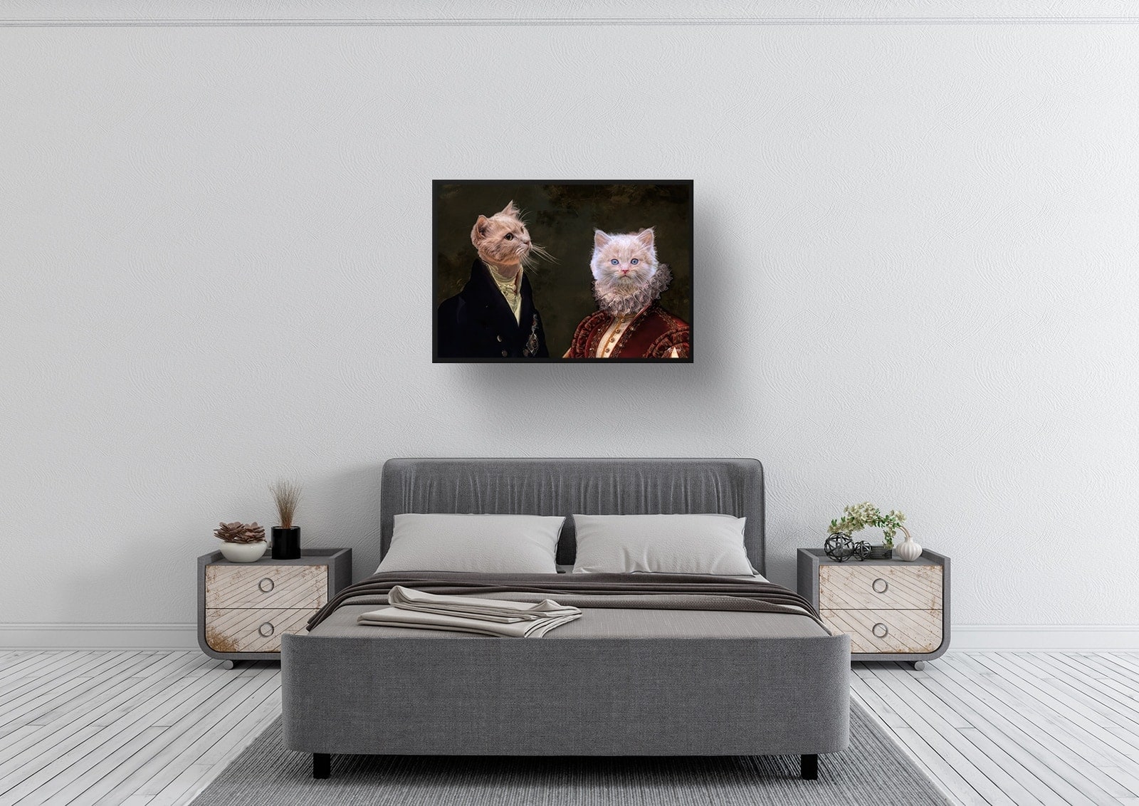 Double Renaissance Cat portrait from photo - Framed & un-framed print 3 Double Renaissance Cat portrait from photo - Framed & un-framed print - Image 2
