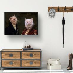 Double Renaissance Cat portrait from photo - Framed & un-framed print 11 renaissance portraits renaissance cat double portrait landscape framed art print 40x28 hall