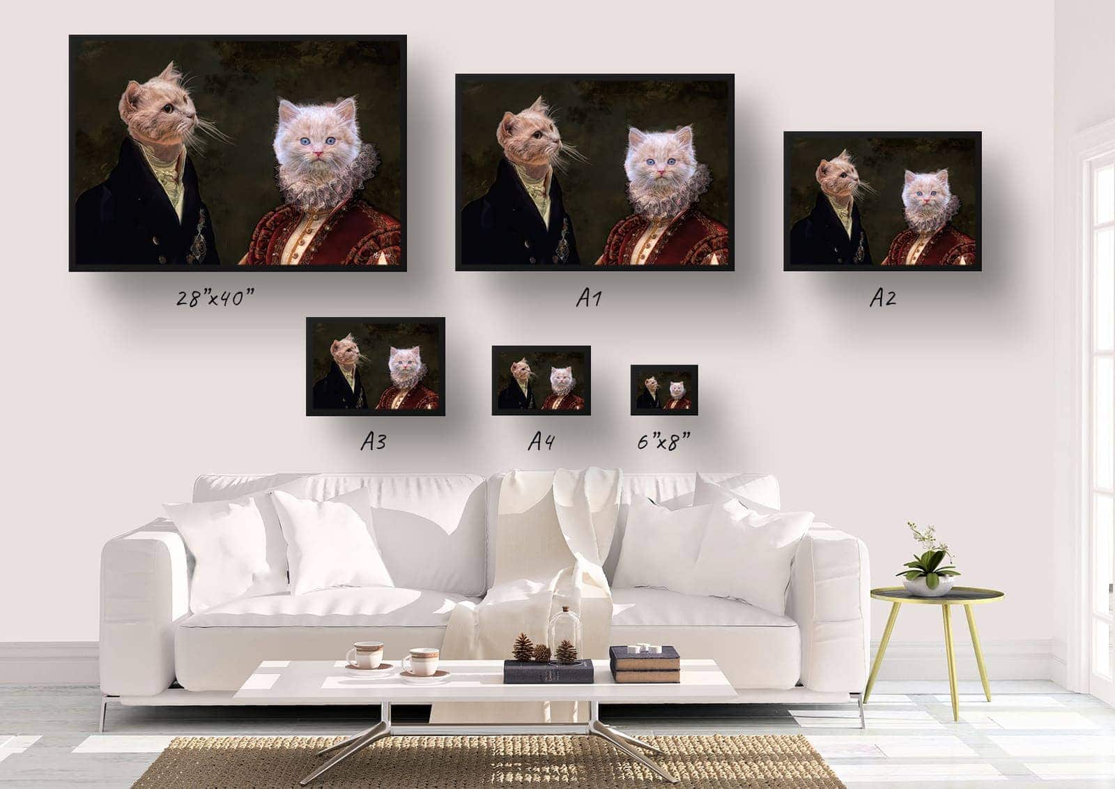 Double Renaissance Cat portrait from photo - Framed & un-framed print 8 Double Renaissance Cat portrait from photo - Framed & un-framed print - Image 7