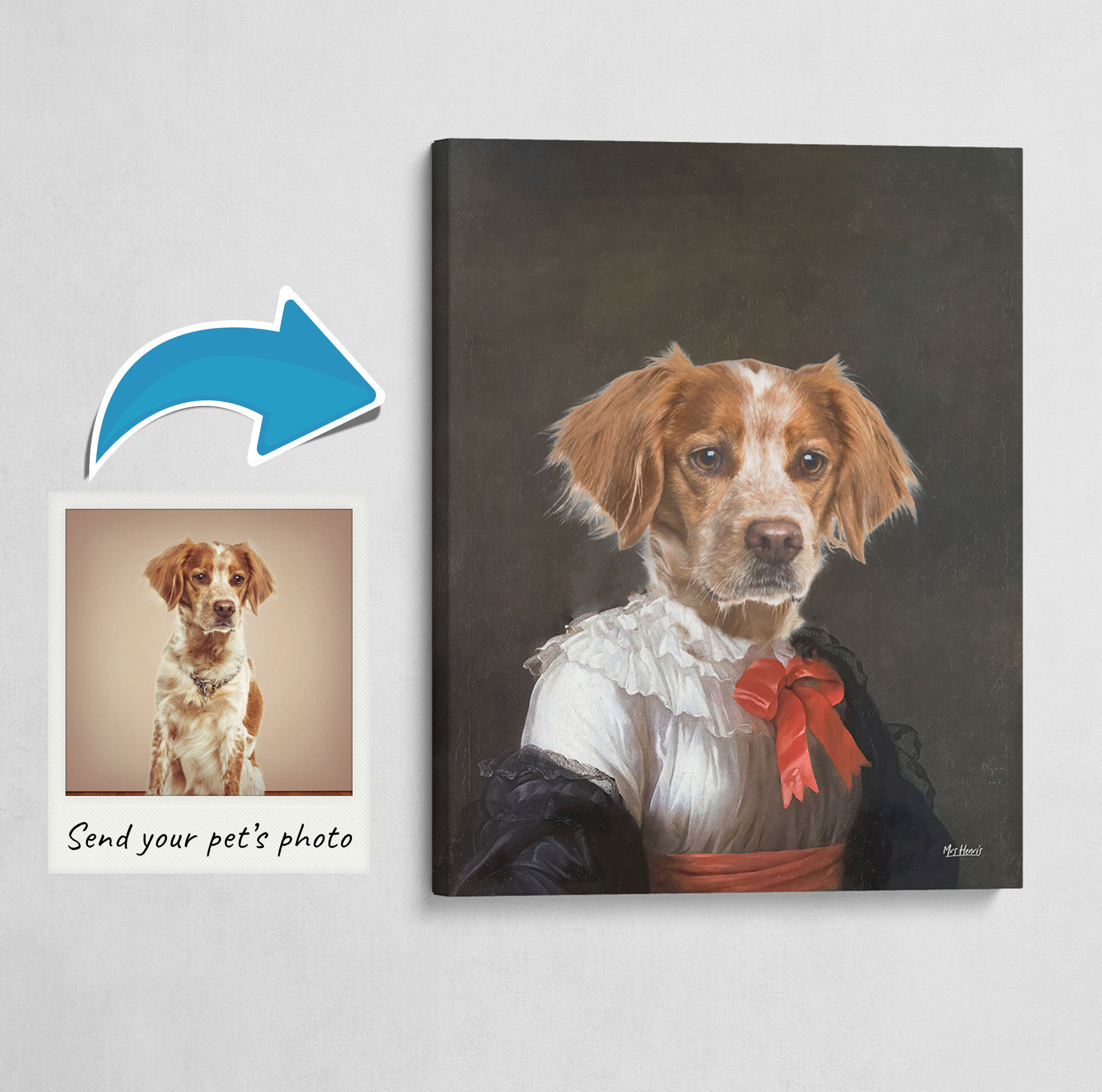 The Baroness - Renaissance Dog canvas portrait from photo 3 The Baroness - Renaissance Dog canvas portrait from photo