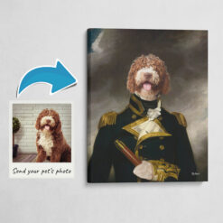 The Captain - Renaissance Dog canvas portrait from photo