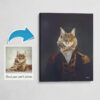 photo to commander renaissance cat portrait canvas