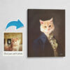 photo to count renaissance cat portrait canvas