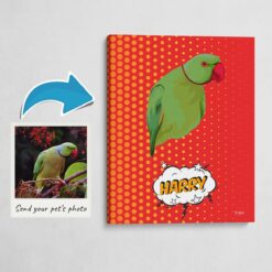 Custom Pop Art Style Bird Portrait -  Pet illustration from photo - Dash Canvas