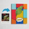 Custom Pop Art Style Bird Portrait -  Pet illustration from photo - Patchwork Canvas