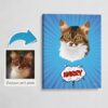photo to pop art cat portrait canvas blue blast