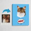 Custom Pop Art Style Cat Portrait - Pet illustration from photo - Blue dots Canvas 2 photo to pop art cat portrait canvas blue dots