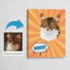 Custom Pop Art Style Cat Portrait - Pet illustration from photo - Orange blast Canvas 1 photo to pop art cat portrait canvas orange blast