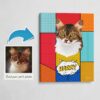 Custom Pop Art Style Cat Portrait - Pet illustration from photo - Patchwork Canvas 1 photo to pop art cat portrait canvas patchworks