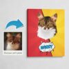 photo to pop art cat portrait canvas red yellow split